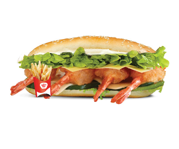 Butterfly Prawns Combo Sandwich